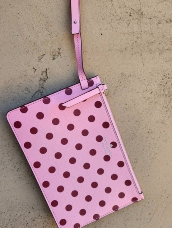 Handbags - EUC Kate Spade Staci Wristlet - Pink & Dark Red Polka Dots